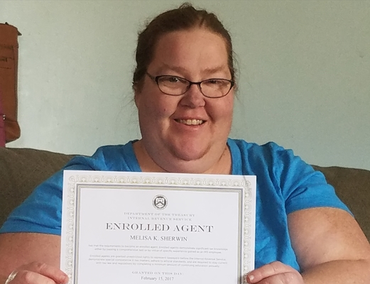 Melisa: President “I have been with the company for over 20 years. I started out as a staff accountant, put myself through college, and currently earned my Enrolled Agent License. I inherited the business in 2016 and have been running it ever since.”